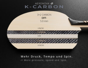 Carbon Tischtennis Holz Aeronova K-CARBON Ultra leichtes Carbon Tischtennis Holz OFF Kiri Kern