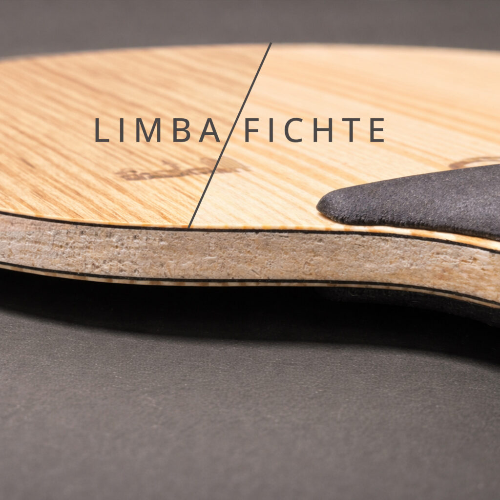 Carbon Tischtennis Holz mit Zwischenlagen aus Balsa und Fichte / Limba