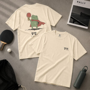 TT. Tischtennis T-Shirt "Rally Frog" Tiny Heroes Club Edition Lifestyle