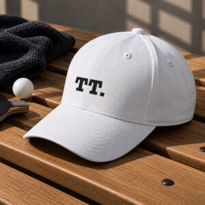 TT. Flexfit Tischtennis Schildmütze | weiß mit schwarzem Logo