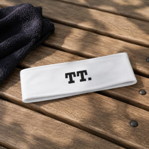 TT. Tischtennis Schweißband | weiß mit schwarzem Logo